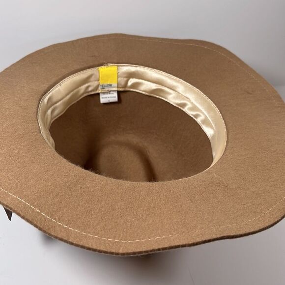 Beautiful Yellow 108 salvaged 💯 wool fedora hat camel colored. Small - Picture 11 of 16